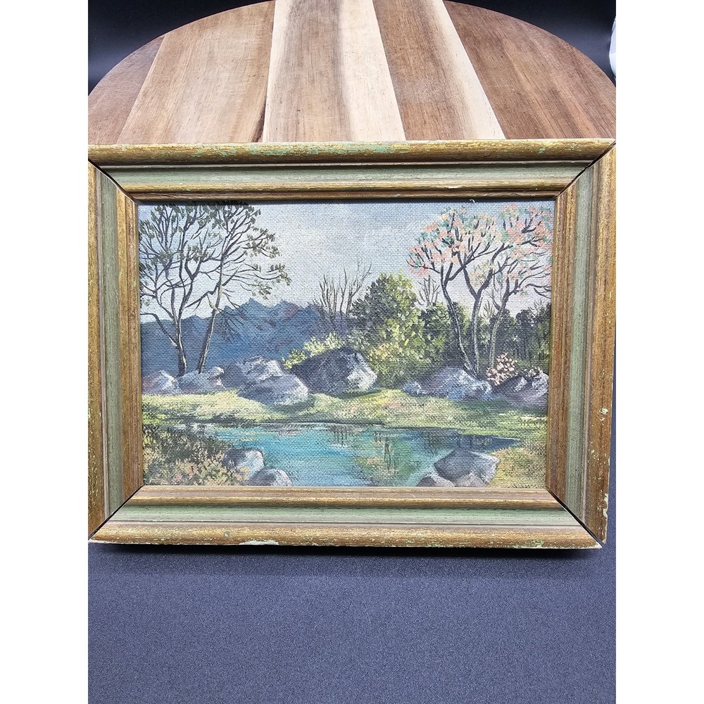 Framed Original Artwork Roberta Smartt Landscape Painting 5x7‎